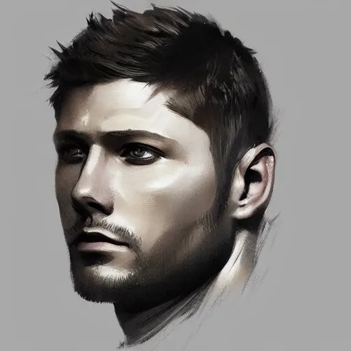 Image similar to “ portrait of jensen ackles by greg rutkowski, young, attractive, highly detailed portrait, scifi, digital painting, artstation, concept art, smooth, sharp foccus ilustration, artstation hq ”