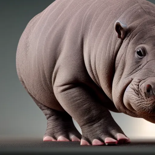 Prompt: a baby hippo lives in a cozy house. it likes to sit on the sofar and watch tv. digital art. 3 d render, photorealistic, hyper realistic, imax 7 0 mm, ue 5, octane.