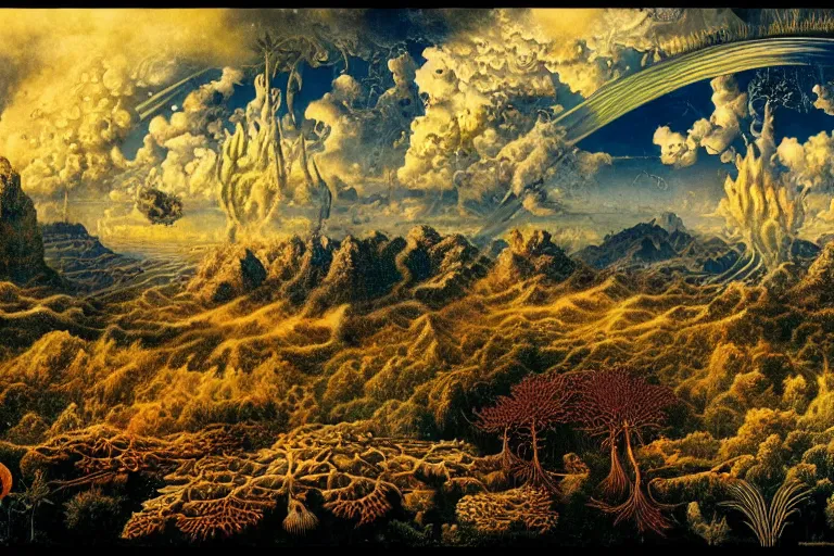 Image similar to landscape by ernst haeckel, david a. hardy, oyama kojima, phil koch, annie leibovitz, benoit mandelbrot, dan mumford, bruce pennington, mimmo rotella