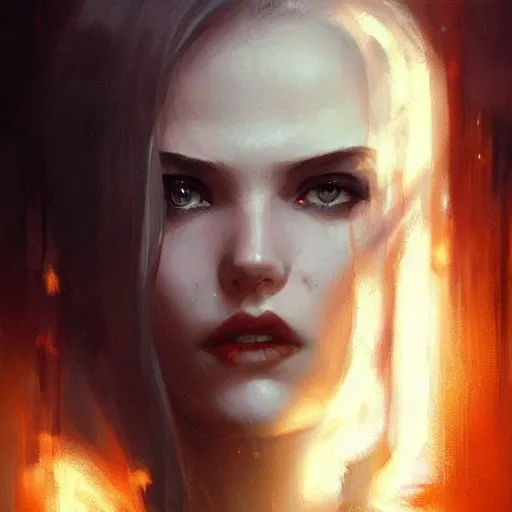 Image similar to femme fatale, high detail, dramatic light, digital art, painted by greg rutkowski, painted by seb mckinnon, trending on artstation