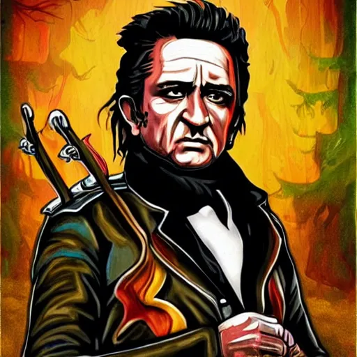 Prompt: fantasy art ultra detailed color johnny cash as a revolutionary war general