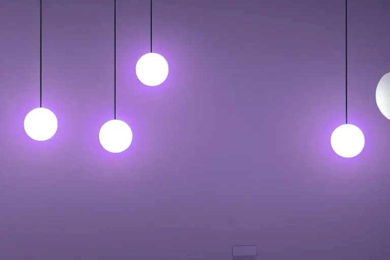 Prompt: clay rendering of simple medium angular shapes floating in a white sky surrounded by little metal flakes, small glowing fluorescent tube lights hover around the shapes, cool purple slate blue lighting, cgi, ambient occlusion, masterwork, studio lighting, dusty air, flecks, splash page, widescreen 4 k