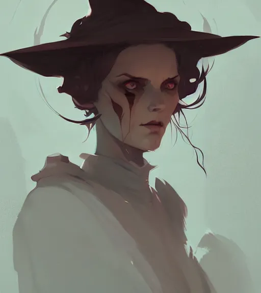 Prompt: portrait of a witch ( dragon age ) by atey ghailan, by greg rutkowski, by greg tocchini, by james gilleard, by joe fenton, by kaethe butcher, dynamic lighting, gradient light blue, brown, blonde cream and white color scheme, grunge aesthetic