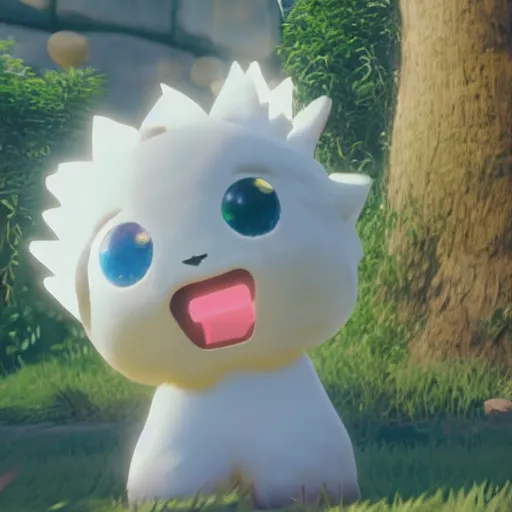 Image similar to The Child of Togepi and Vulpix, Cute, realistic, unreal engine