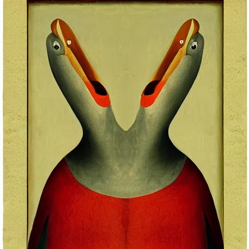 Image similar to red penguin by hieronymus bosch