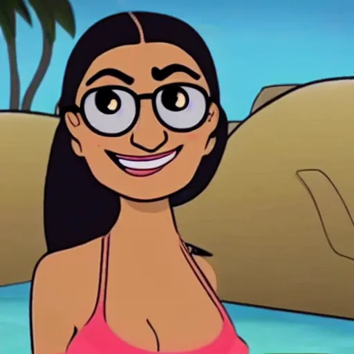 Prompt: Mia Khalifa in SpongeBob animation