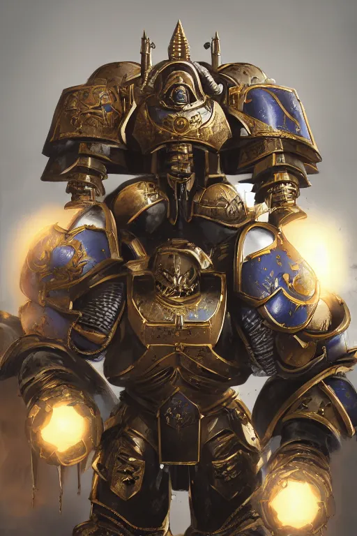 Image similar to armor portrait heros warhammer 4 0 k horus heresy fanart - the primarchs emperor by johannes helgeson animated with vfx concept artist & illustrator global illumination ray tracing hdr fanart arstation zbrush central hardmesh 8 k octane renderer comics stylized