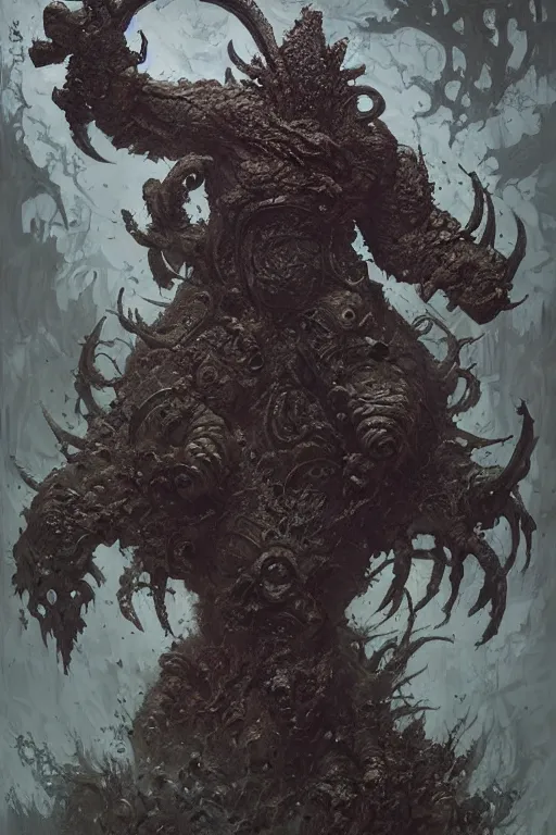 Prompt: the elder god nurgle, dark, intricate, highly detailed, smooth, artstation, digital illustration by ruan jia and mandy jurgens and artgerm and wayne barlowe and greg rutkowski and zdzislav beksinski