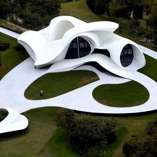 Image similar to house designed by zaha hadid