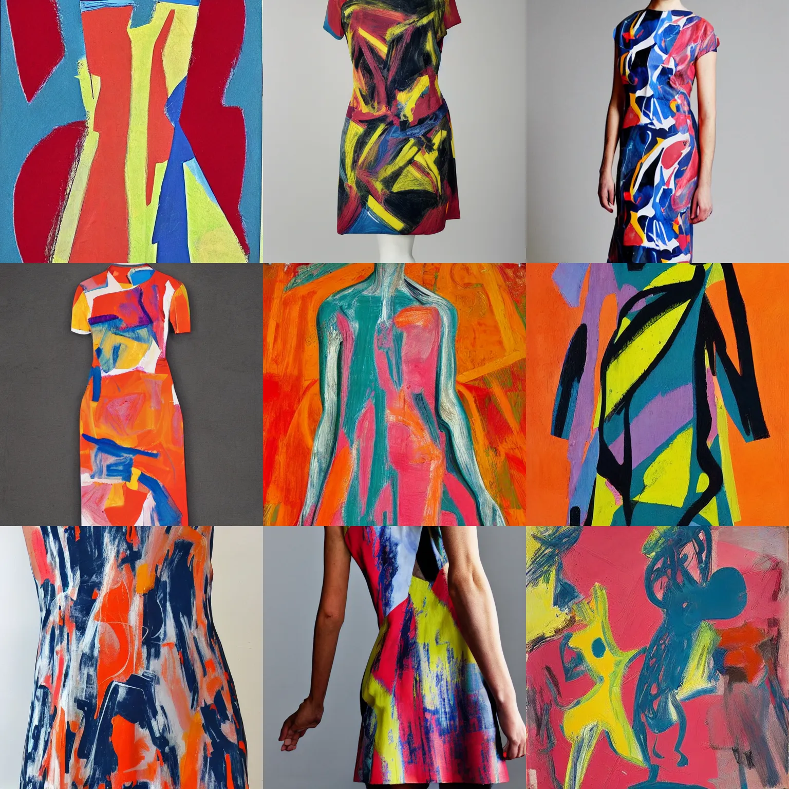 Prompt: willem de kooning abstract art dress