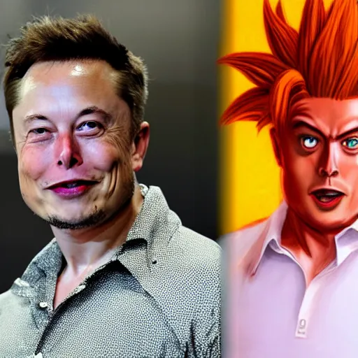 Image similar to elon musk as goku