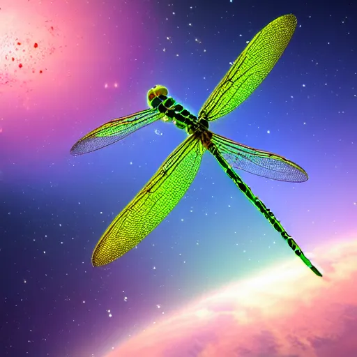 Prompt: a beautiful cosmic dragonfly, dreamy, 4K