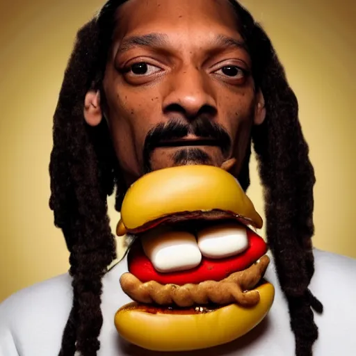 Image similar to photo of snoop dog as a hotdog, 8 k