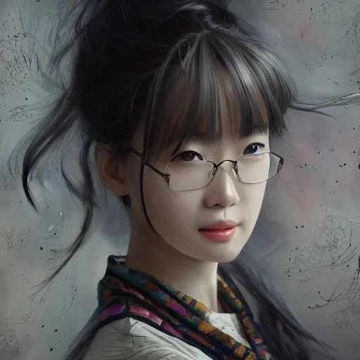 Image similar to dynamic composition, motion, ultra-detailed, incredibly detailed, a lot of details, amazing fine details and brush strokes, colorful and grayish palette, smooth, HD semirealistic anime CG concept art digital painting, watercolor oil painting of a young office lady, by a Chinese artist at ArtStation, by Huang Guangjian, Fenghua Zhong, Ruan Jia, Xin Jin and Wei Chang. Realistic artwork of a Chinese videogame, gradients, gentle an harmonic grayish colors.