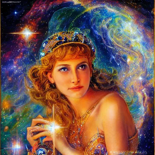 Prompt: goddess of hubble space telescope images by senior concept artist josephine wall, trending on art station