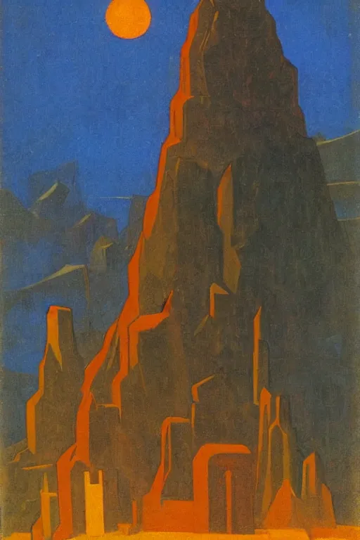 Image similar to thor, marvel, artwork by nicholas roerich,