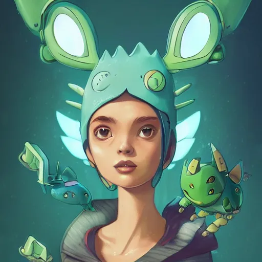 Prompt: lofi BioPunk Pokemon Bulbasaur portrait Pixar style by Tristan Eaton_Stanley Artgerm and Tom Bagshaw