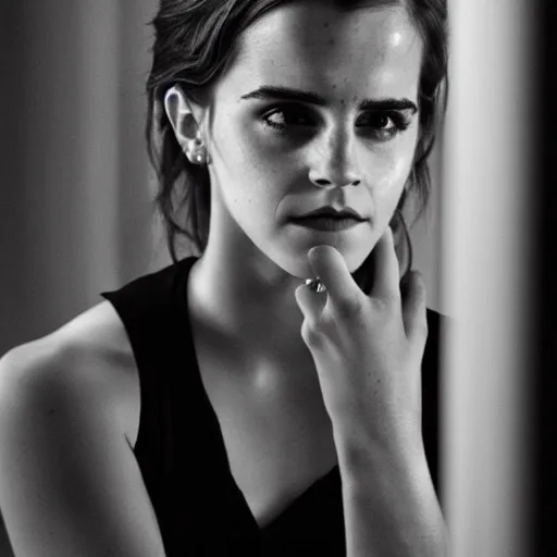 emma watson looking in the mirror, dark, intricate, | Stable Diffusion ...