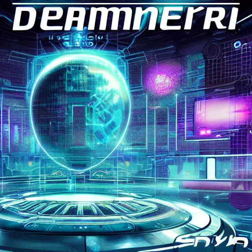 Prompt: Dreamlike cyberspace, android netrunner