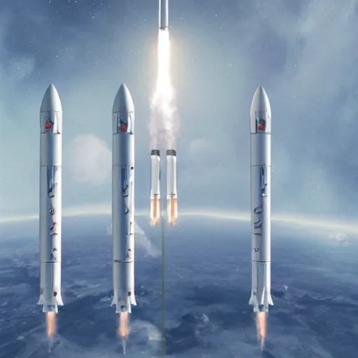 Prompt: illustration of space x rockets from the future