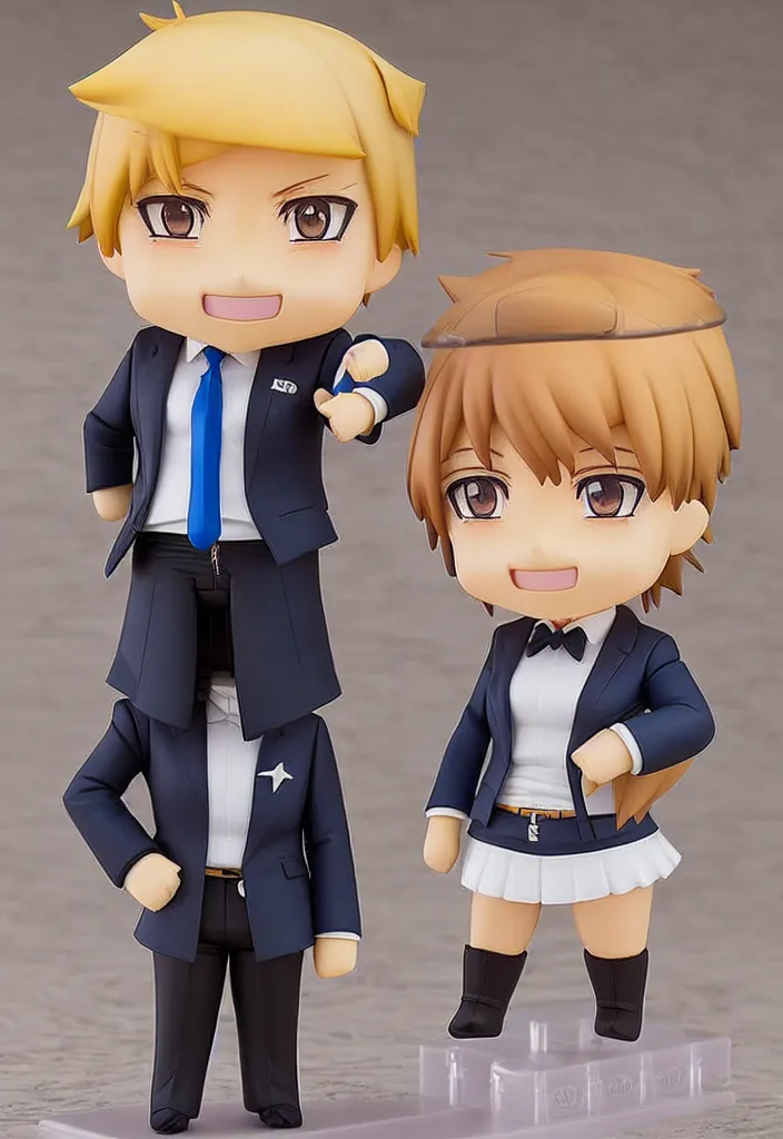 Prompt: An Anime Nendoroid of Donald Trump, Product Photo