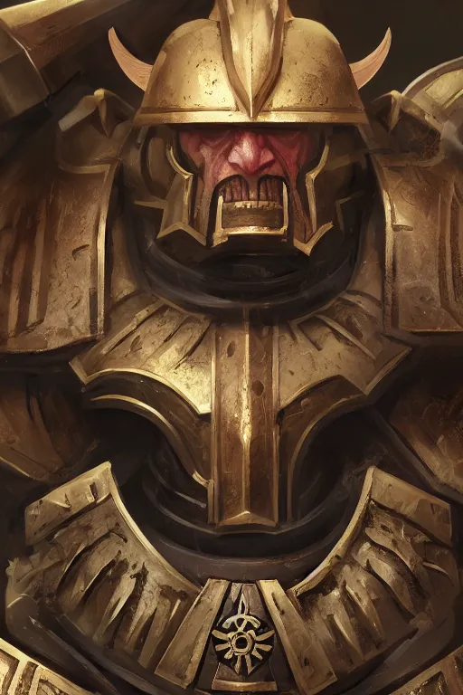 Image similar to armor portrait heros warhammer 4 0 k horus heresy fanart - the primarchs emperor by johannes helgeson animated with vfx concept artist & illustrator global illumination ray tracing hdr fanart arstation zbrush central hardmesh 8 k octane renderer comics stylized