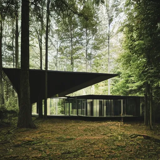 Image similar to a building in the middle of a forest, architecture