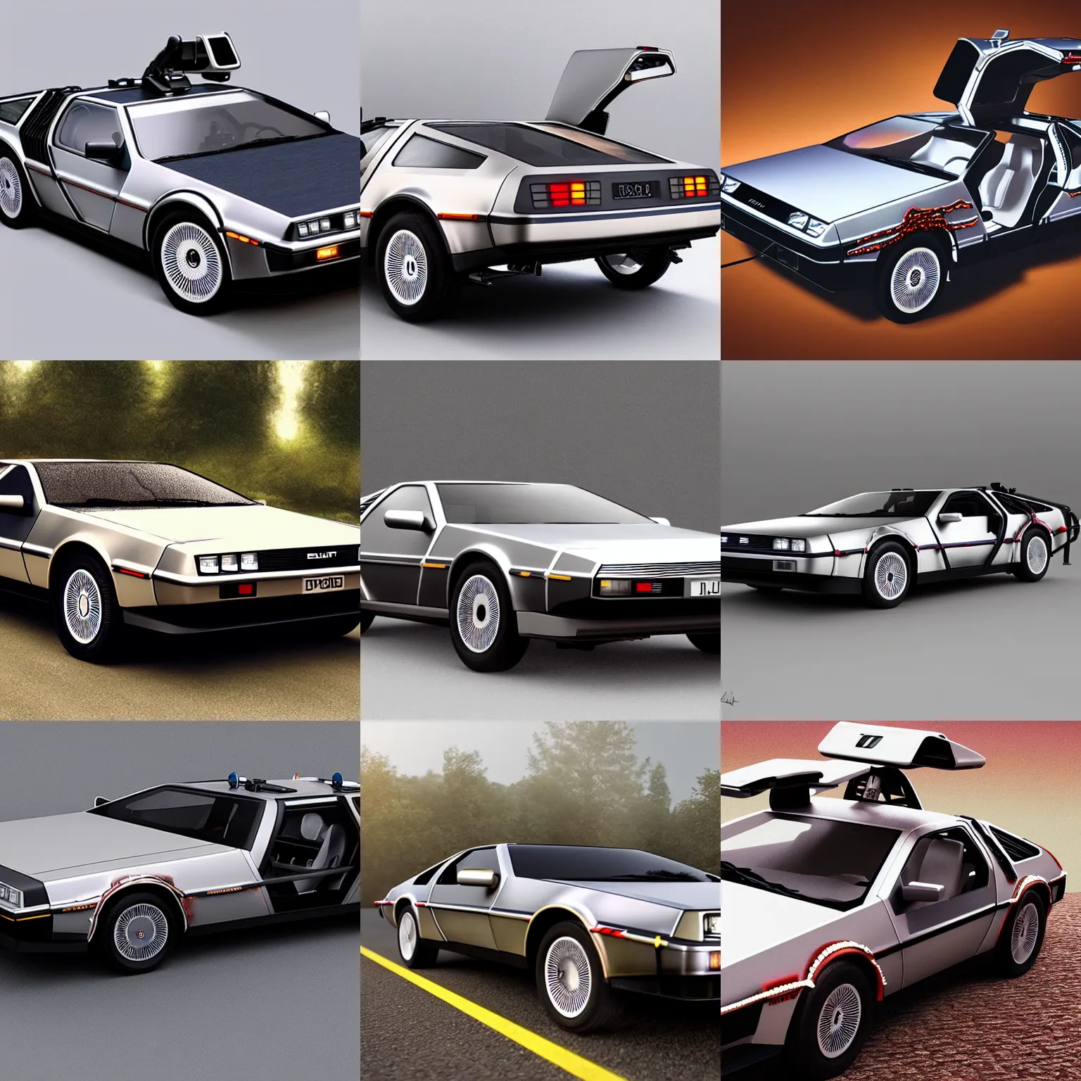 Prompt: a delorean with skin instead of metal, hyperrealism, 8 k, scary