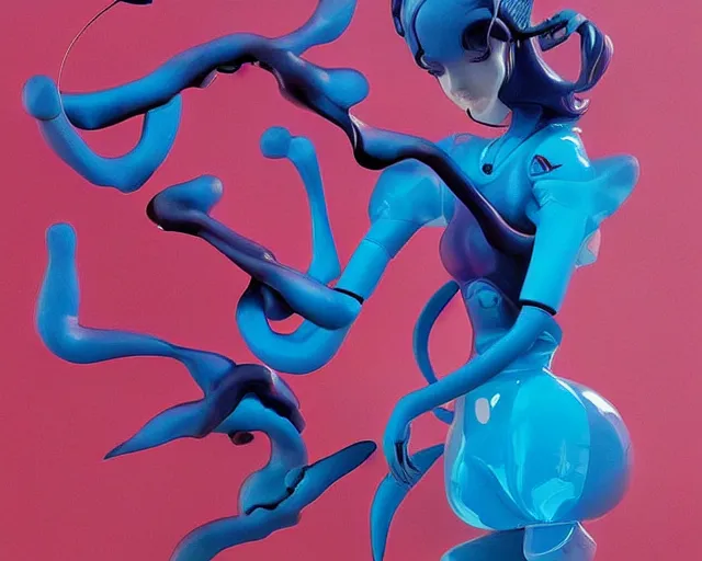 Image similar to James Jean isolated cool fictional character vinyl figure, figure photography, smooth sharp focus, holographic undertones, anime stylized, high detail, ethereal lighting - H 640