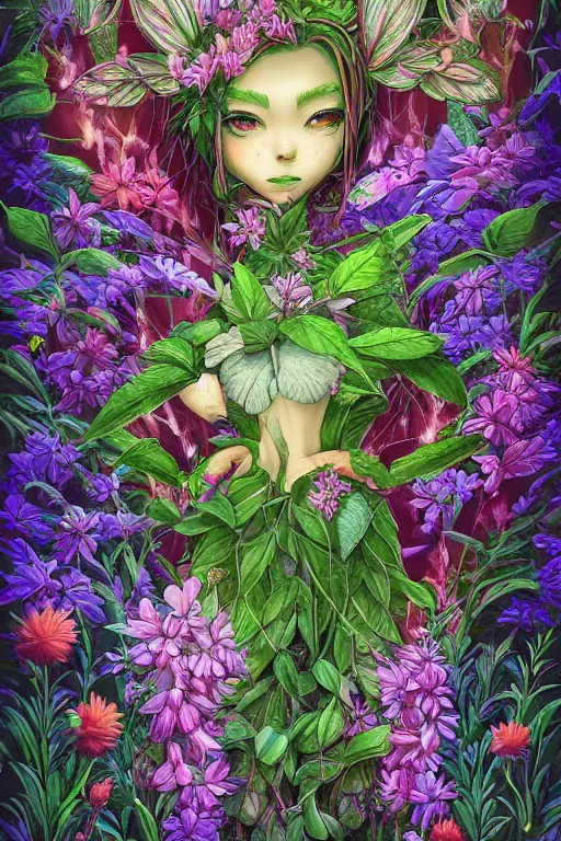 Image similar to book cover | plant fairy | digital painting | highly detailed | vivid colors | cinematic atmosphere | hyper detailed | yutaka kagaya
