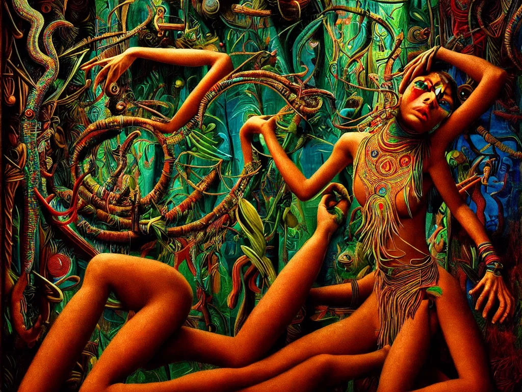 Prompt: highly detailed photo of ayahuasca, trending on deviantart, neo surrealism, sharp focus, octane, masterpiece, art by max ernst