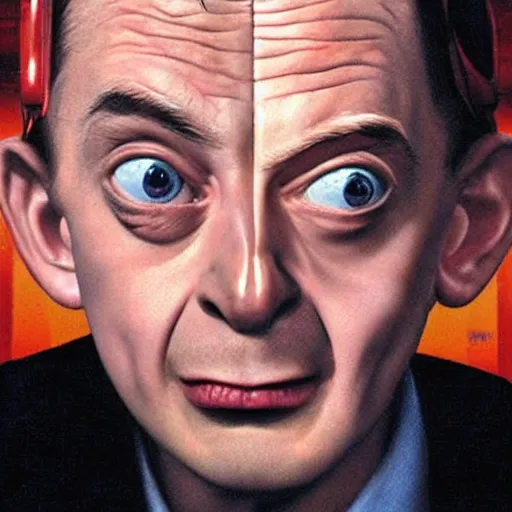 Image similar to macaulay culkin is mr. bean, airbrush art, drew struzan illustration art, key art, movie poster