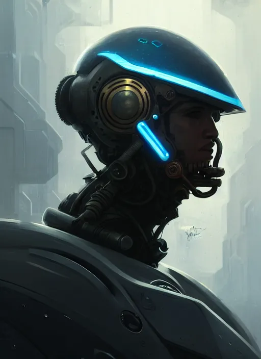 Image similar to an epic mechanical futuristic war robotic racing helmet highly detailed, digital painting, concept art, smooth, sharp focus, illustration, art by greg rutkowski