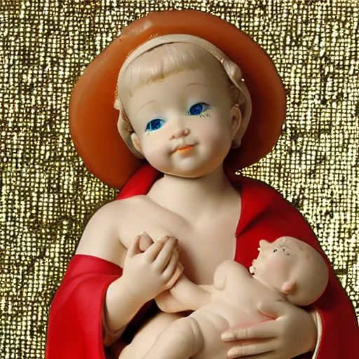 Prompt: holy catholic kewpie saint