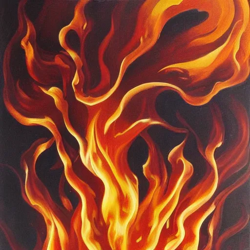 Image similar to oil painting of Flames by Szukalski