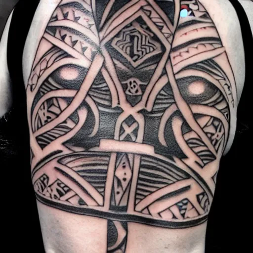 Image similar to female tribal tattoo, detailed