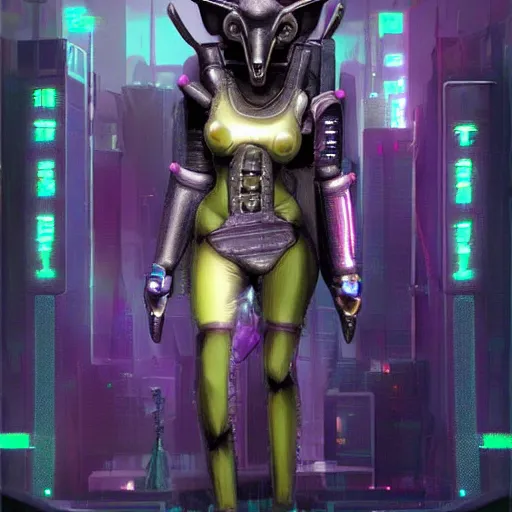 Image similar to cyberpunk anubis female