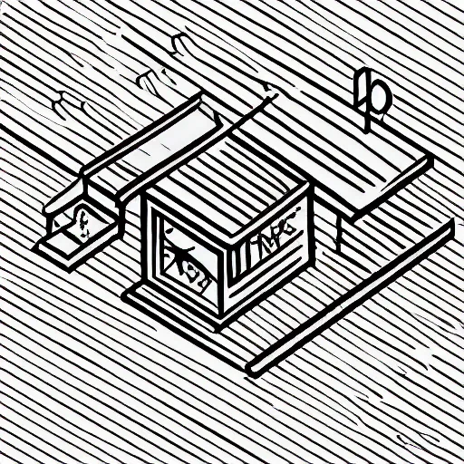 Image similar to hand - drawn minimalistic line portrait of cannabis cafe, isometric, inked, digital art