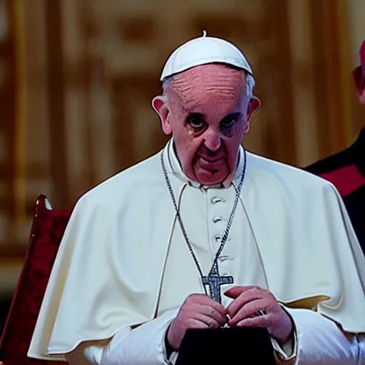 Prompt: the pope using ouija