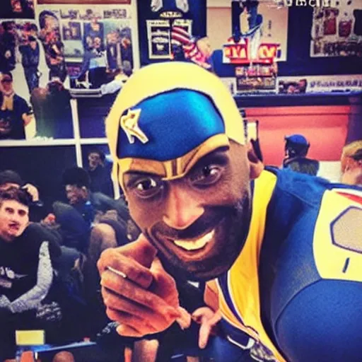 Image similar to Kobe Bryant dressed as captain America