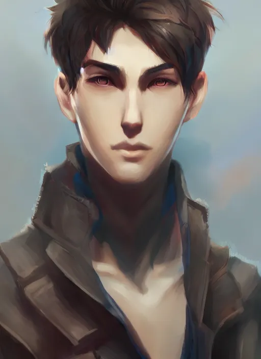 detailed beautiful male character art of a | Stable Diffusion