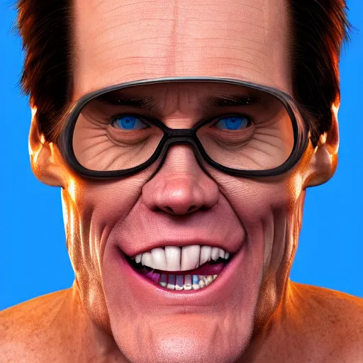 Image similar to jim carrey is fused into a meat stick, hyperdetailed, artstation, cgsociety, 8 k