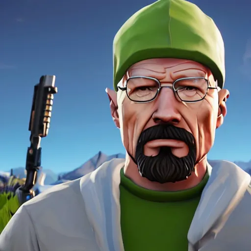 Image similar to a detailed portrait of walter white in fortnite, unreal engine 5 rendered, incredibly highly detailed and realistic, 8 k, sharp focus, studio quality