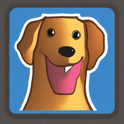 Prompt: A friendly dog, image suitable for use as an icon, cartoon style