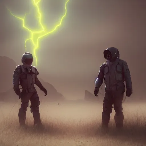 Image similar to two fearless leaders, concept art, matt painting, octane, highly realistic, volumetric lightning, ambient light, trending on artstation, 8 k, award winning
