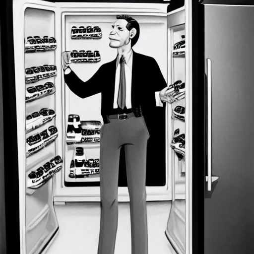 Image similar to the FBI opening a fridge full of Diet Coke by Laurie Lipton