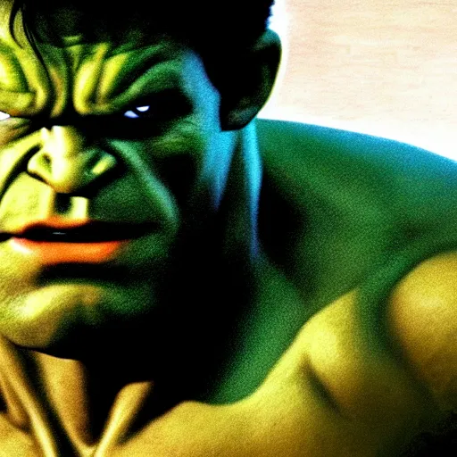 Image similar to jason statham as hulk in 1 9 7 7 movie