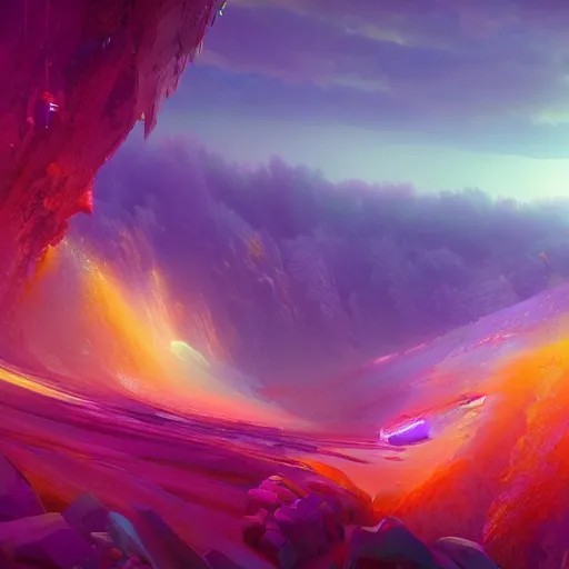 Prompt: a gorgeous dreamscape, disintegrating channel of pure force, painted by ross tran, rendered in pixar octane