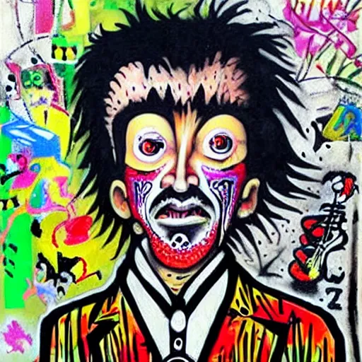 Image similar to transylvanian folk art, in the style of graffiti, made by david choe