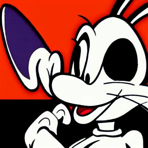 Prompt: still bugs bunny in 1 9 3 0's disney rubber hose animation style